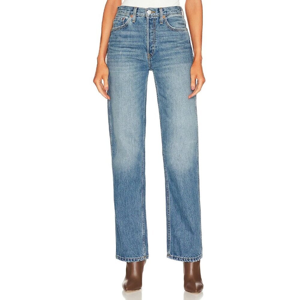 NWT RE/DONE 90's High Rise Loose in Blue Haze Rigid Denim Jeans 31 $315